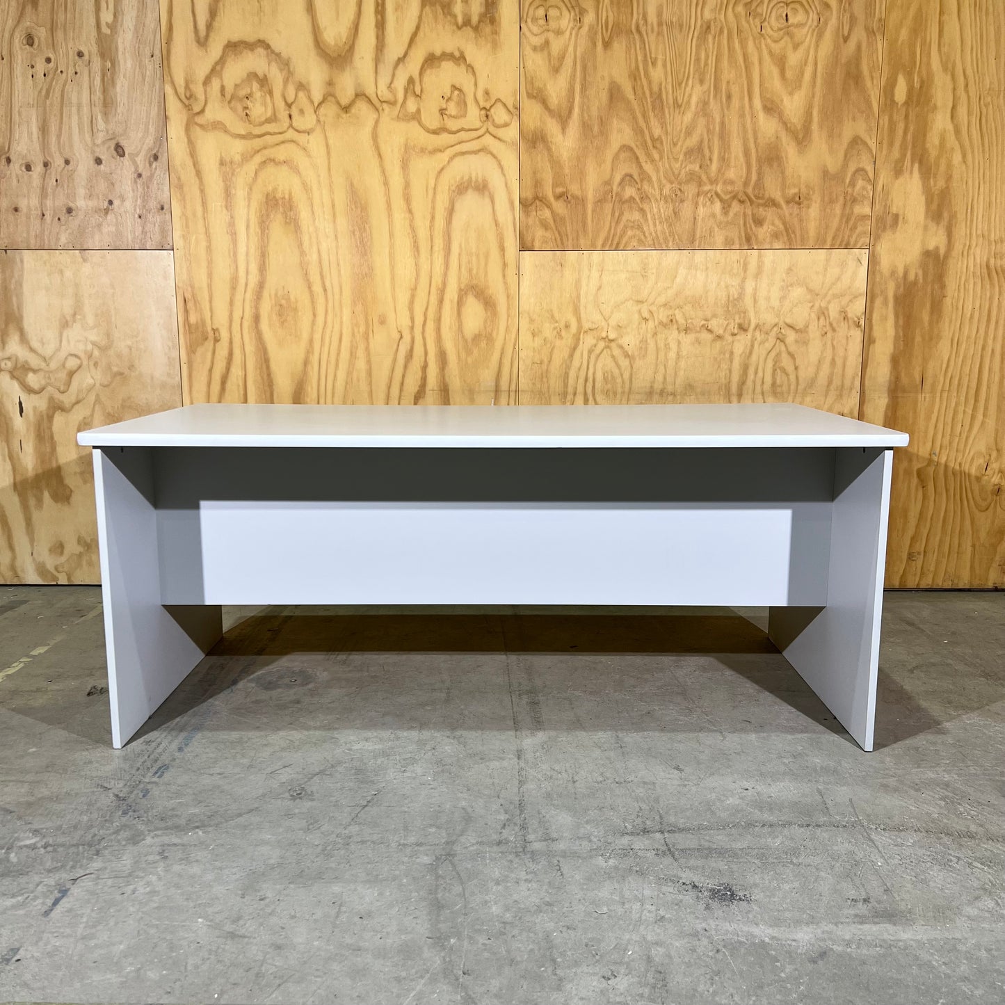 Light Grey Desk with Modesty Screen