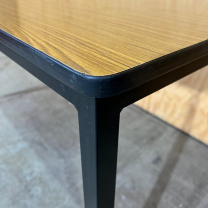 Timber Laminate Table with Black Metal Frame