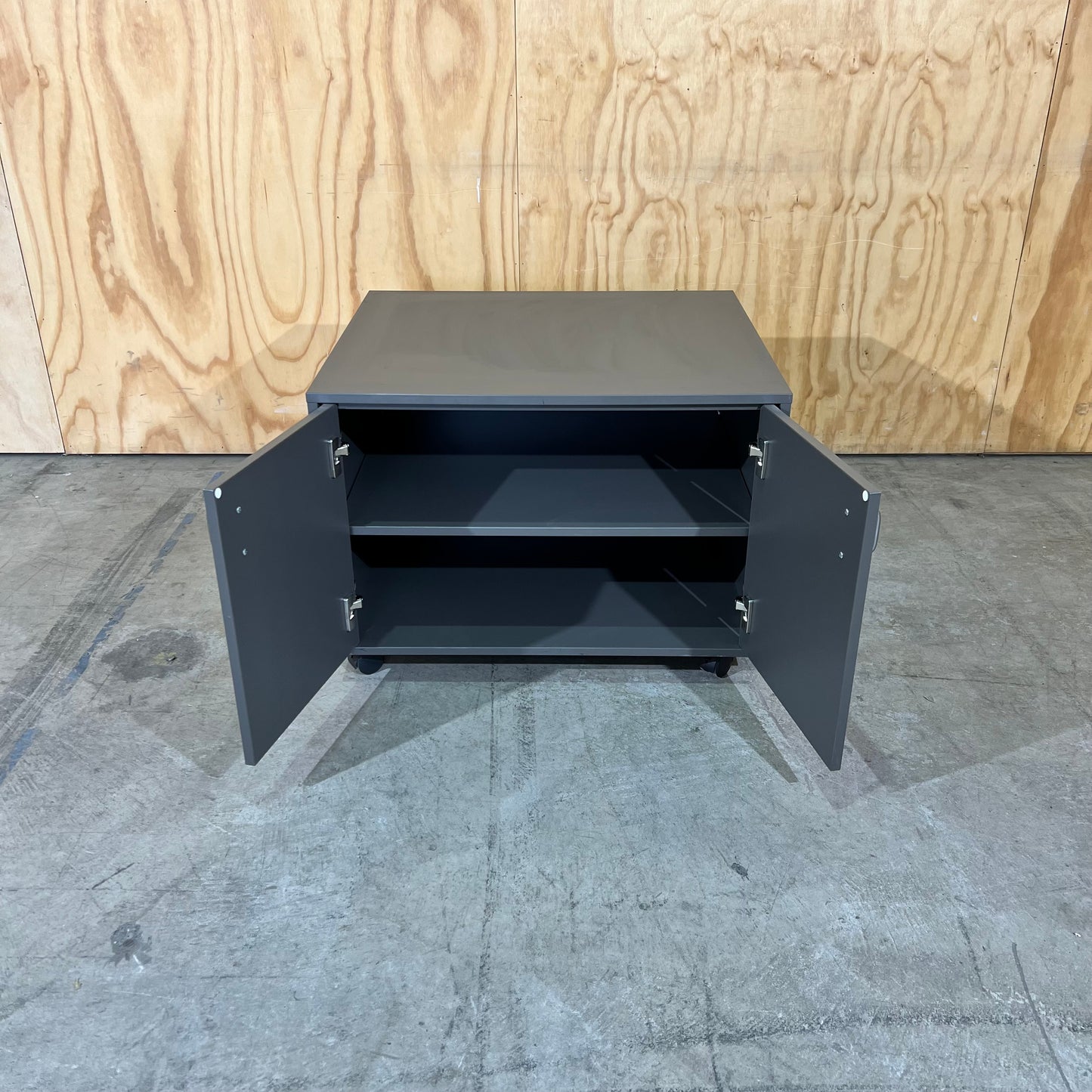 Charcoal 2-Door Storage Cabinet on Wheels