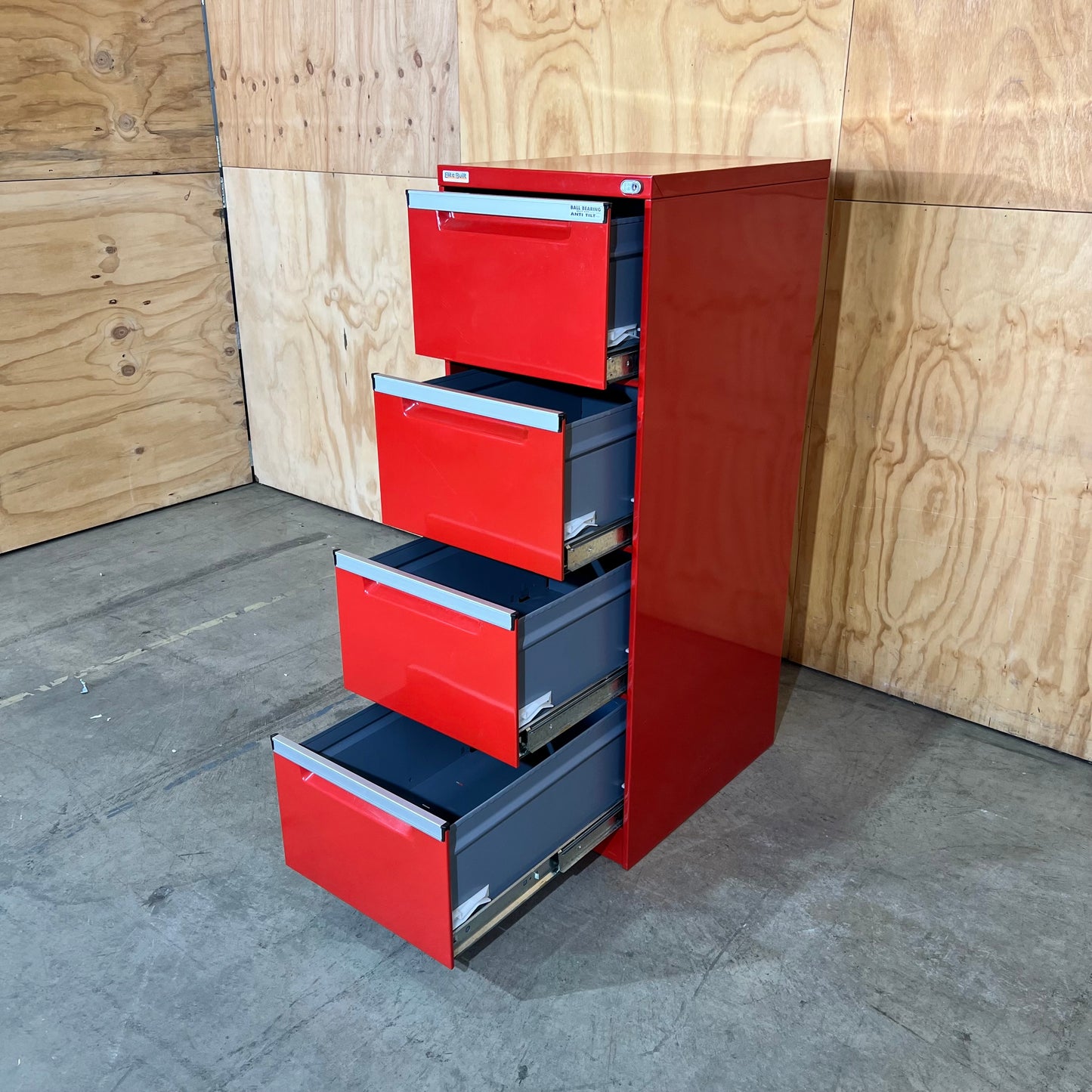 EliteBuilt Red Four Drawer Filing Cabinet