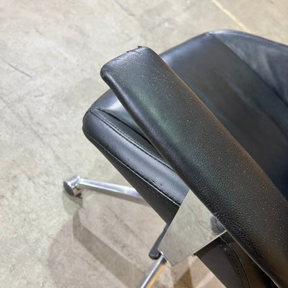 Black leather executive chair with arms
