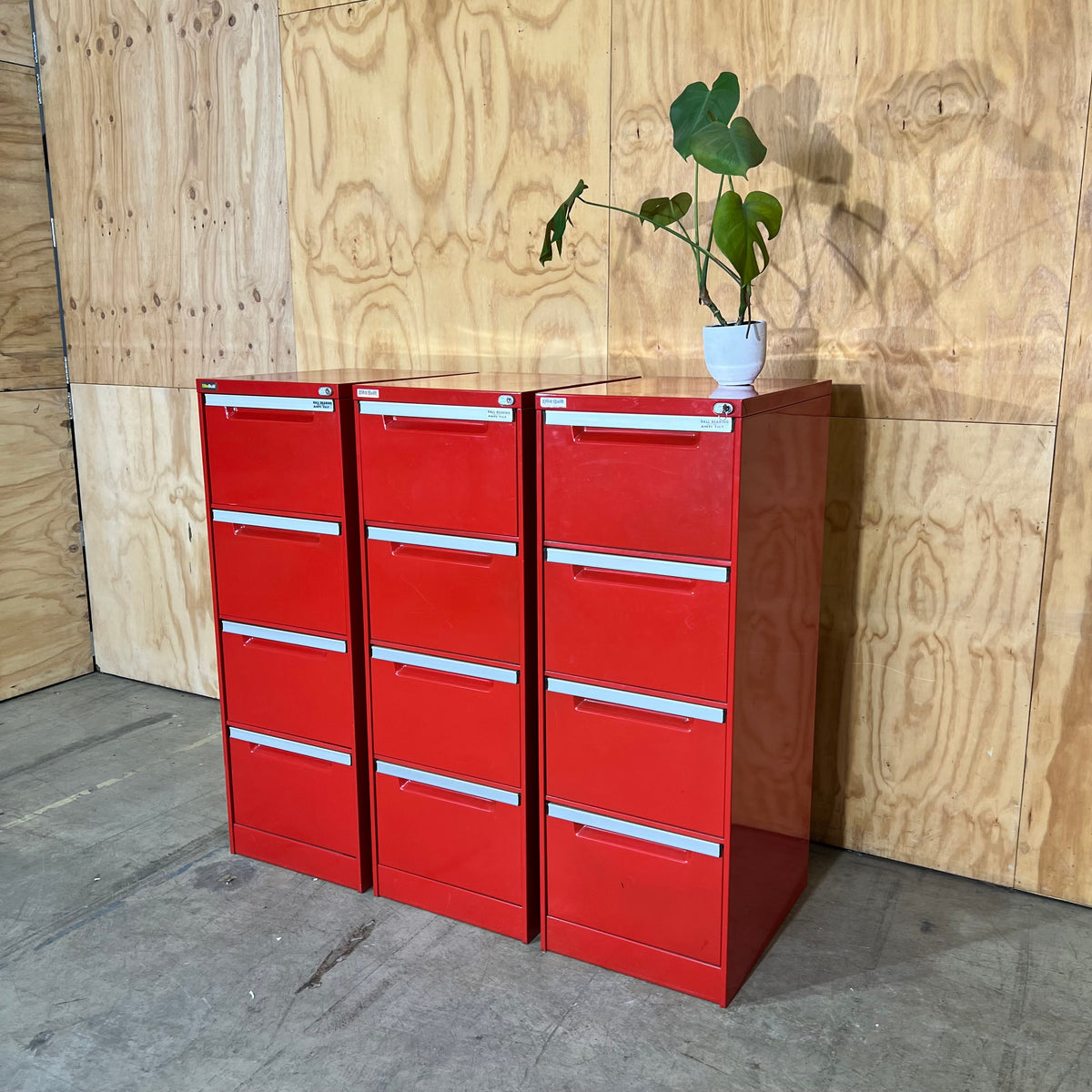 EliteBuilt Red Four Drawer Filing Cabinet