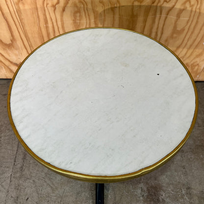 Round Cafe Table with Brass Trim