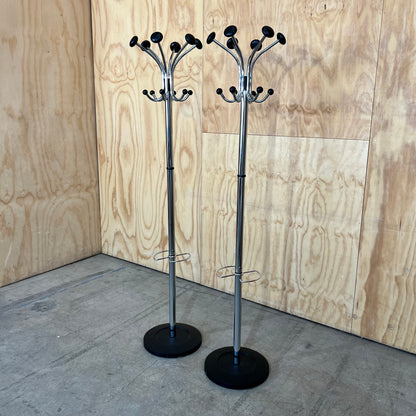 Alba Chromy Coat Rack in Chrome with Black Knobs