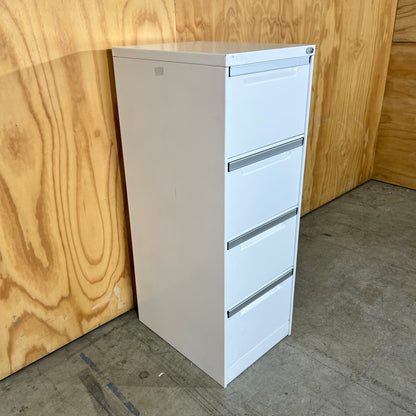 White Metal Four Drawer Filing Cabinet