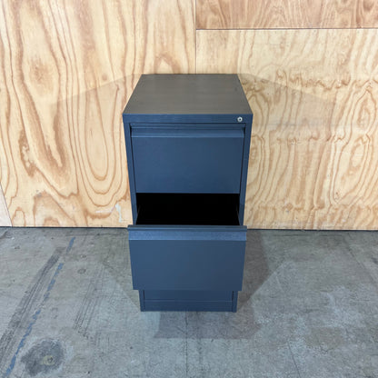 Dark Grey Metal 3 Drawer Filing Cabinet