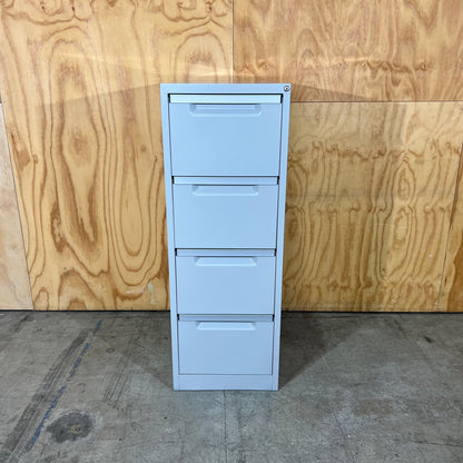 Grey Metal Four Drawer Filing Cabinet