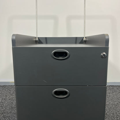 Schiavello Grey Melamine Pedestal with 2 Drawers