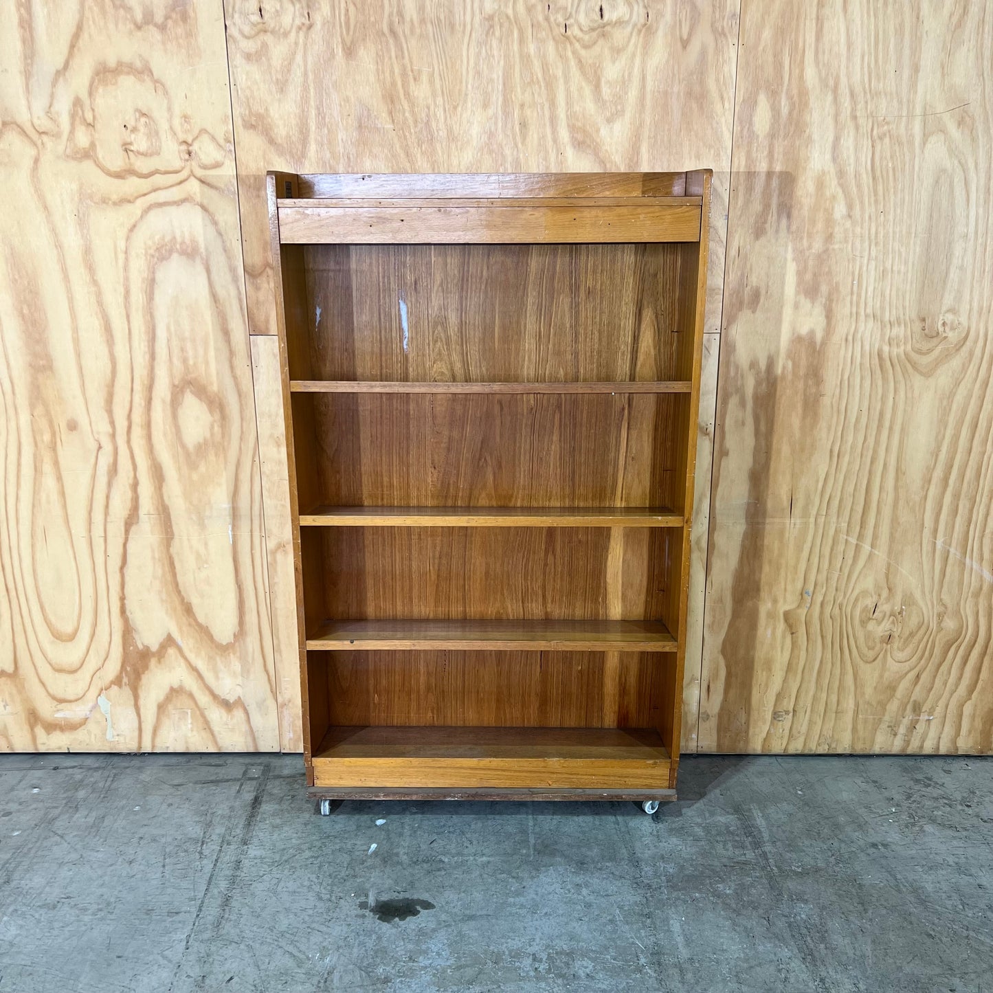 Vintage Mid-Century Timber Library Book Shelf