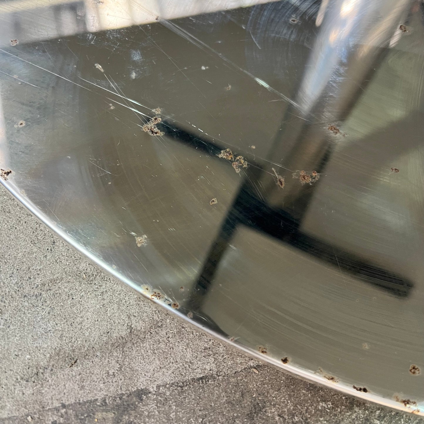 Light Grey Square Table on Chrome Base