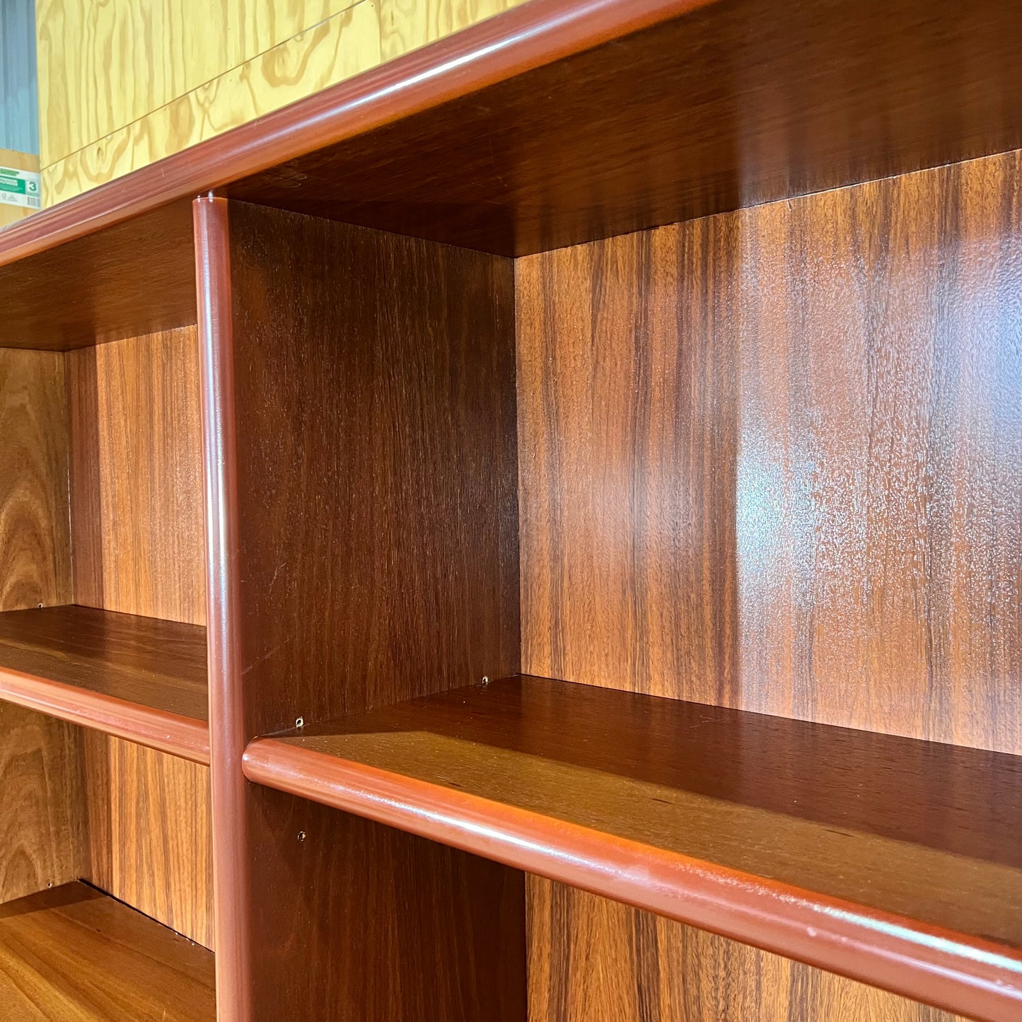 Modern Timber Veneer Credenza with Hutch