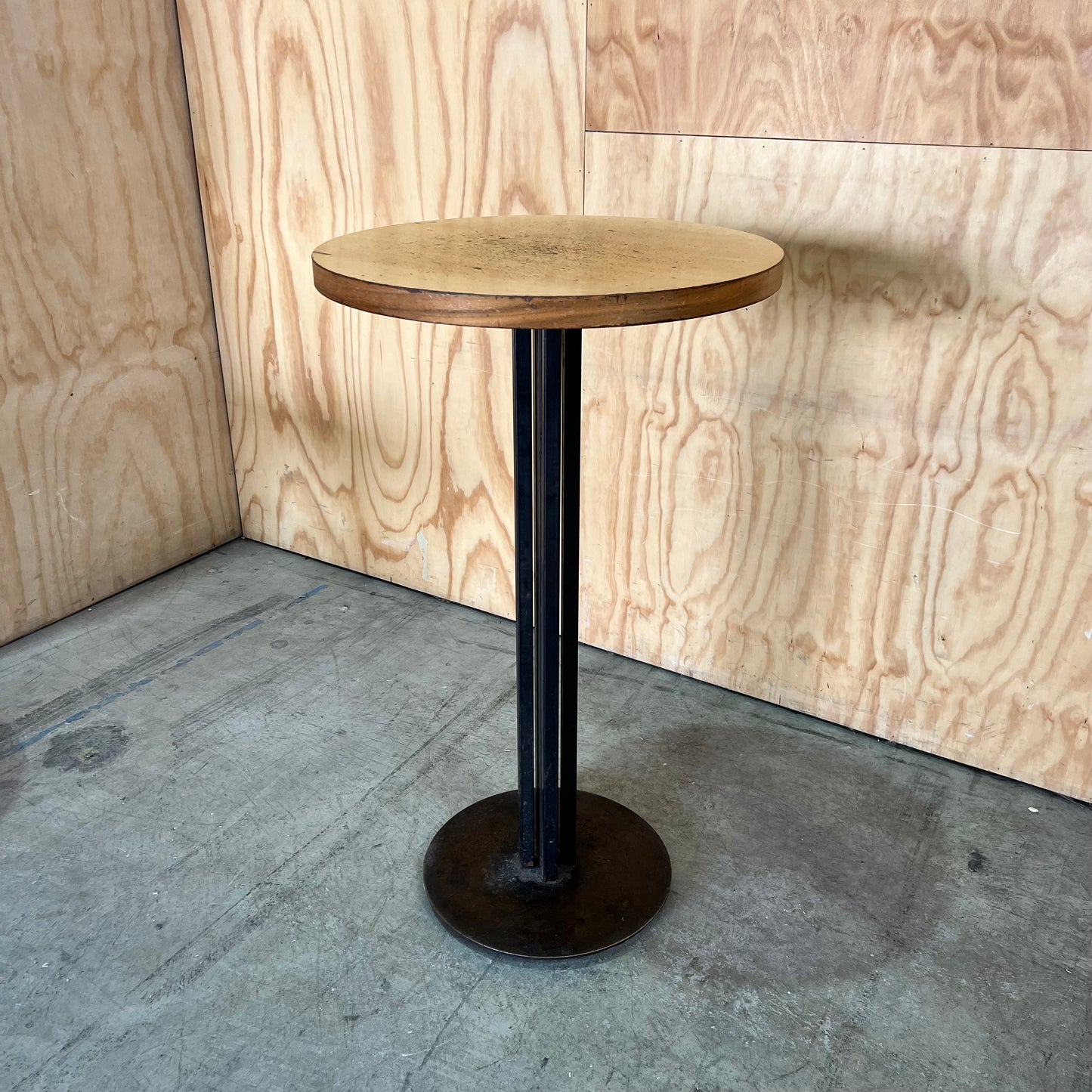 Industrial Round Ash Timber Bar Table