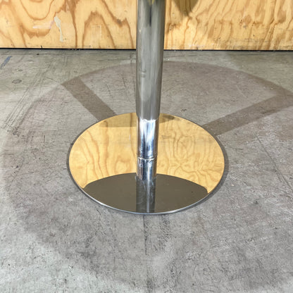 Classic White Round Table on Chrome Base
