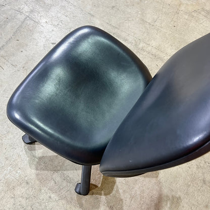 Medium Leather-Look Task Chair in Black