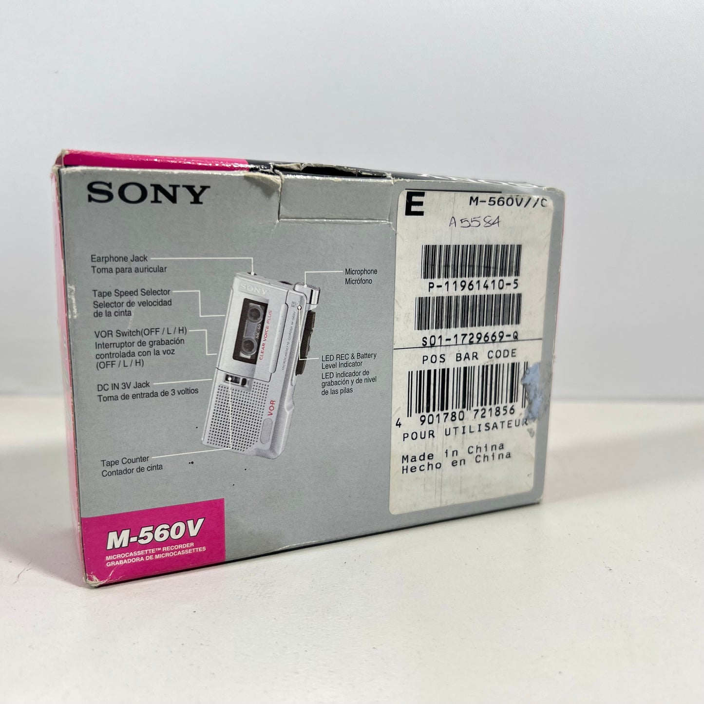 Sony M-560v Microcassette Voice Recorder with Box and Manual