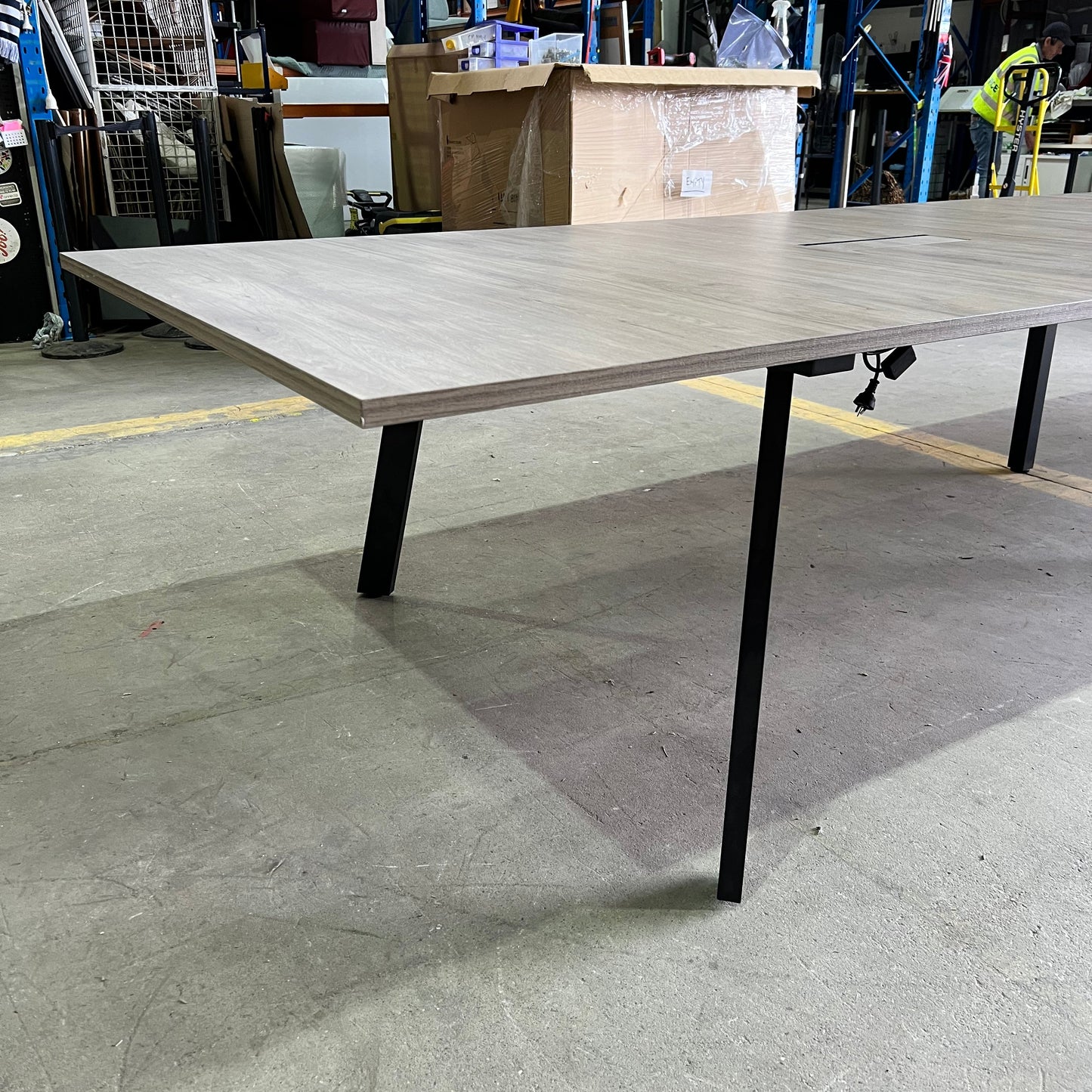 Commercial Boardroom Table with Cable Boxes - 14 Seater