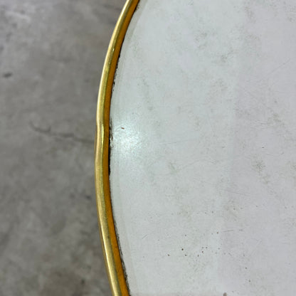 Round Cafe Table with Brass Trim