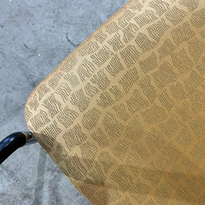 Gold Upholstered Sled Chair with Arms