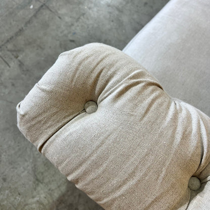 Natural Linen Chesterfield Style Couch/Sofa