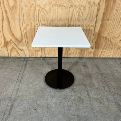 Small White Table with Black Base