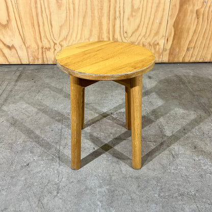 Round Timber Stool with Thick Legs