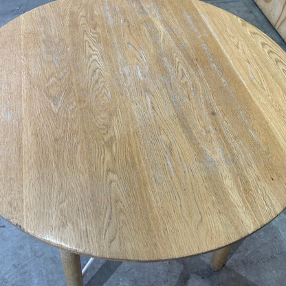 Round Timber Table with White Cross Base (Pine Finish)