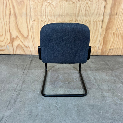 Commercial Upholstered Grey Sled Chair