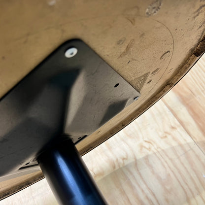 Round Cafe Table with Brass Trim
