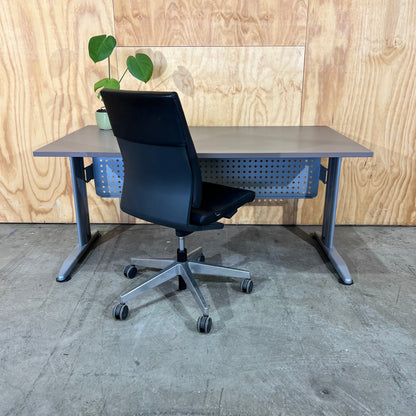 Rapidline Taupe Desk with Modesty Screen