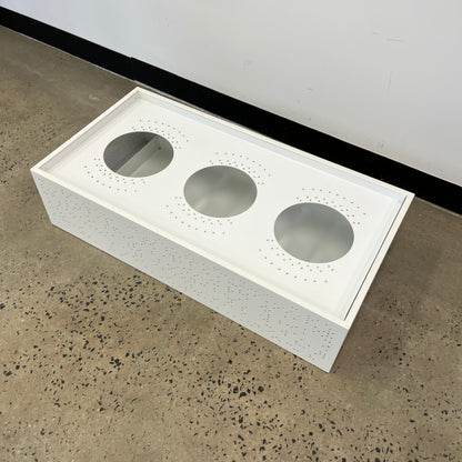 White Metal Planter Box 3 Holes