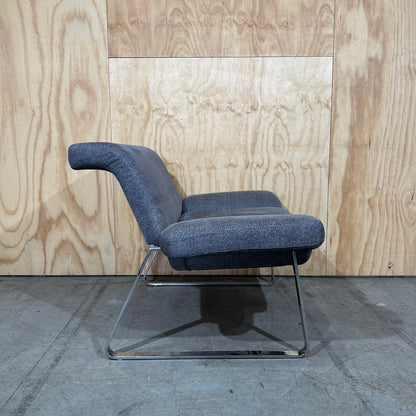 Contemporary grey club chair low back