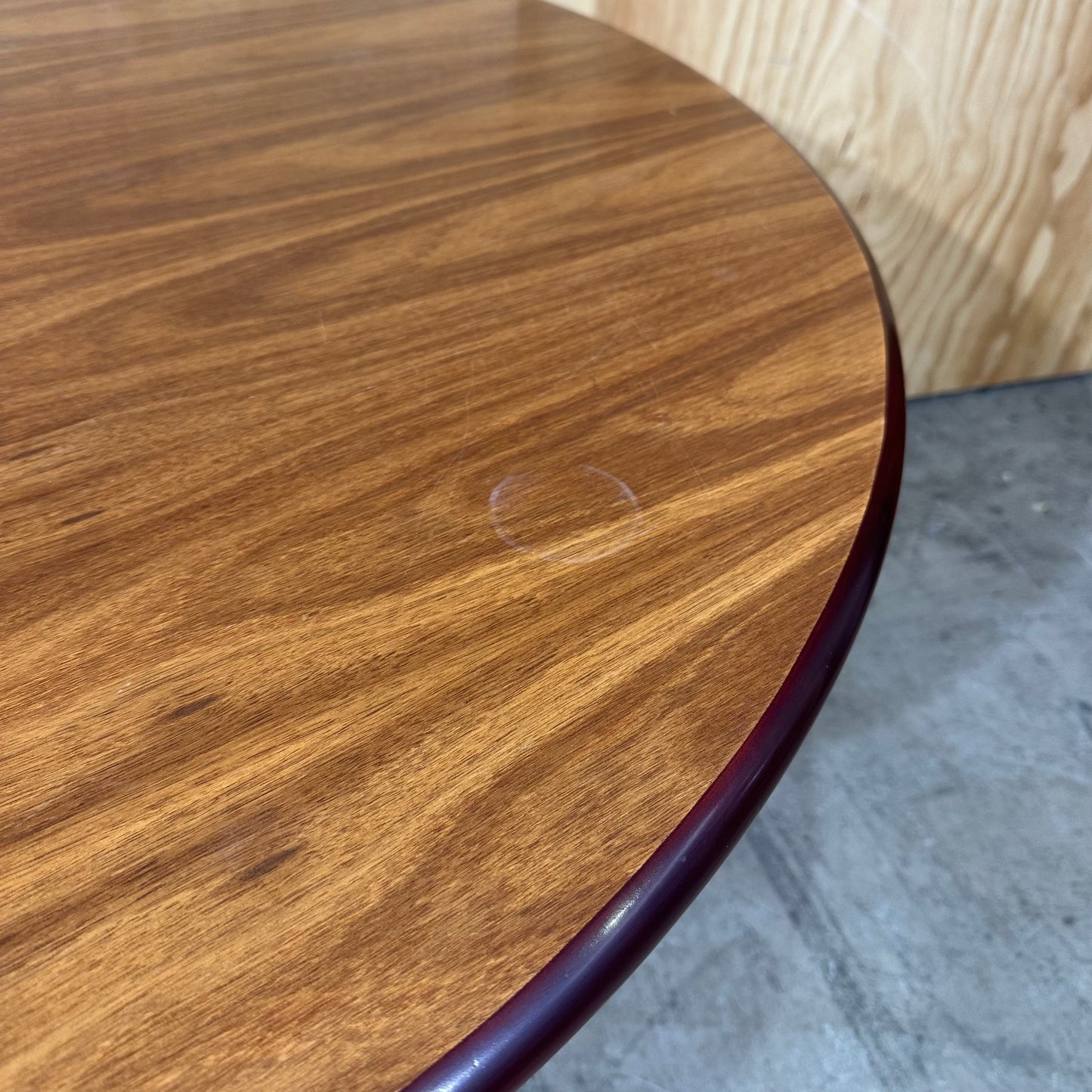 Mid-Century Modern Round Coffee Table with Chrome Pedestal Base