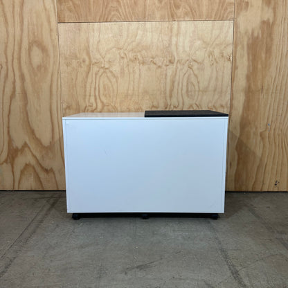 White Three Drawer Tambour Caddy