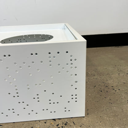White Metal Planter Box 3 Holes