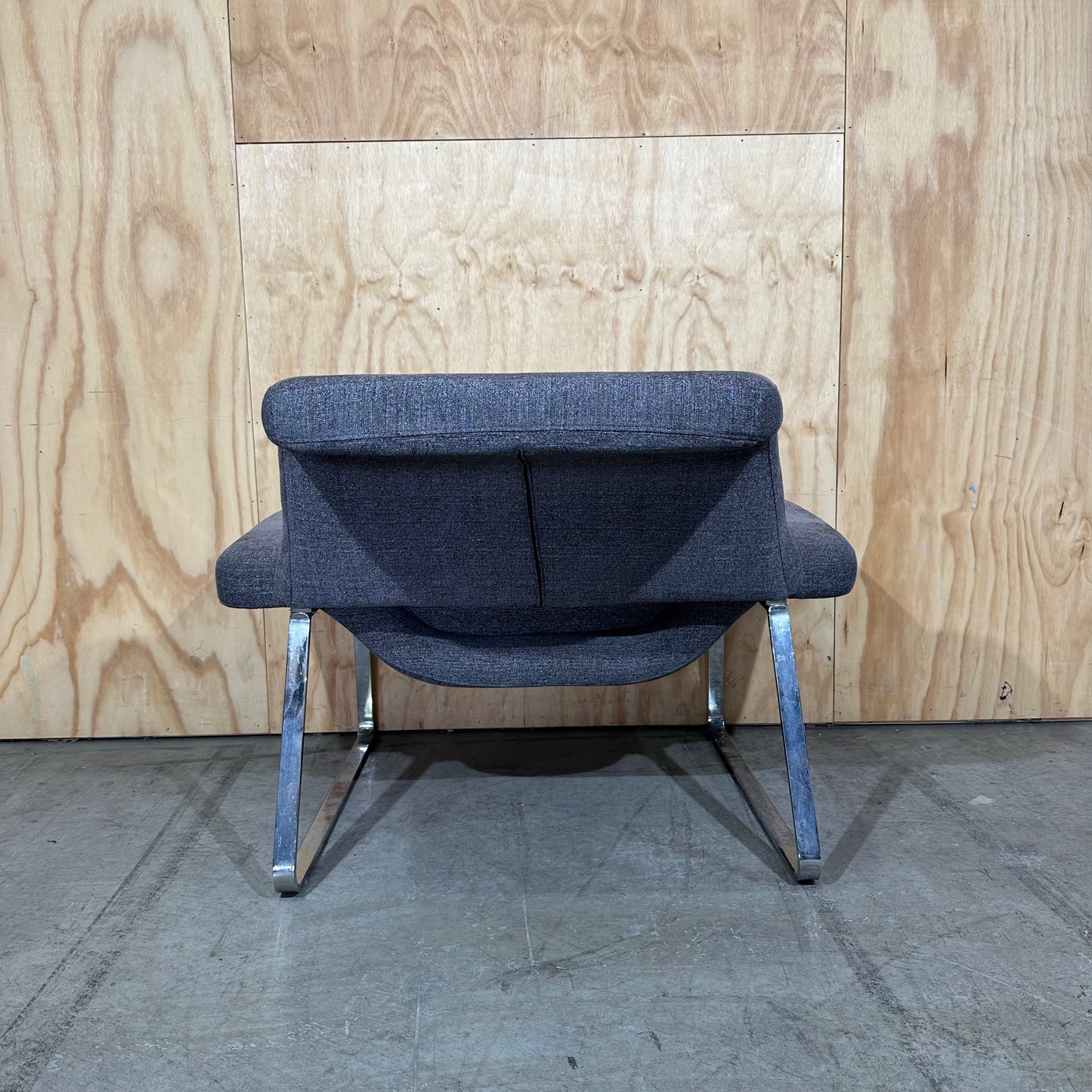 Contemporary grey club chair low back