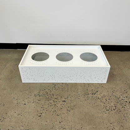 White Metal Planter Box 3 Holes
