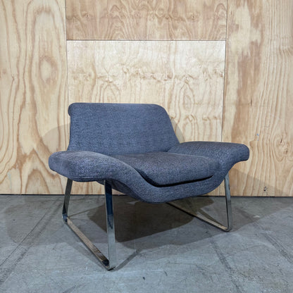 Contemporary grey club chair low back