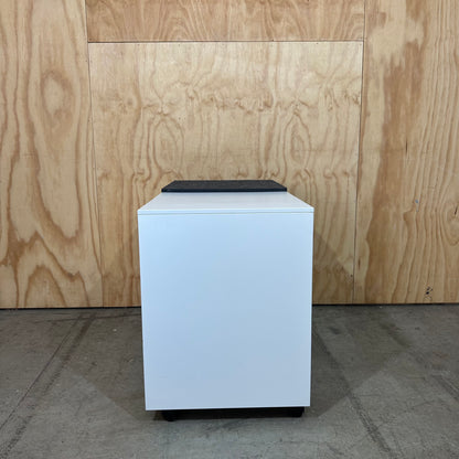 White Three Drawer Tambour Caddy