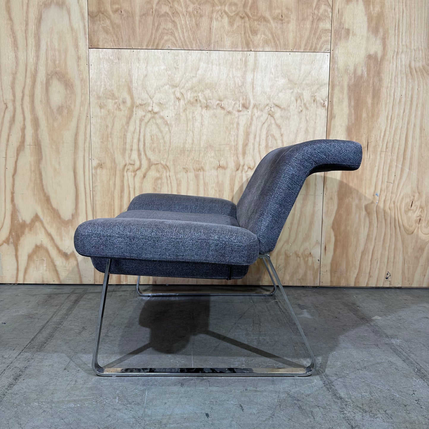 Contemporary grey club chair low back