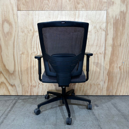 Open Task Chair by Topstar with grey upholstered seat