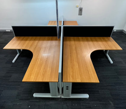 Corner Desk in Timber Veneer with Partition