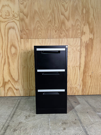 Black 3 Drawer Filing Cabinet