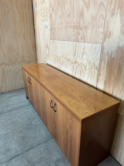 Vintage Long Custom Timber 4 Door Sideboard