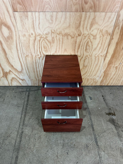 Dark Wooden 3 Drawer Pedestal