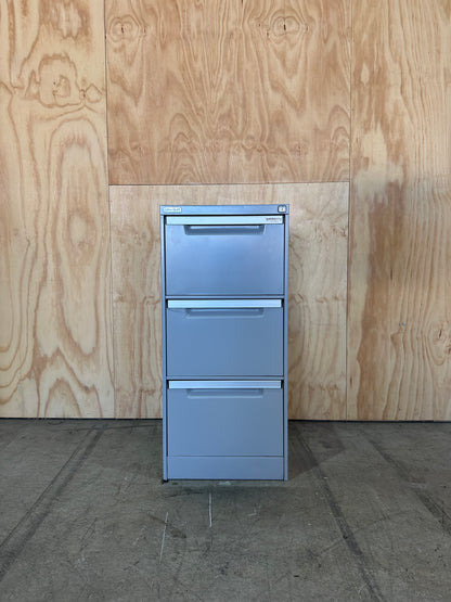 EliteBuilt Three Drawer Grey Filing Cabinet