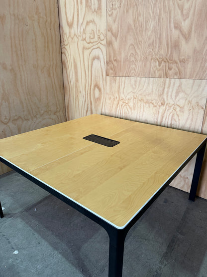 Ikea 'BEKANT' Square Conference Table with cable management net