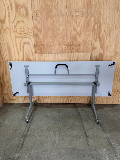 White Flip Desk on Castors