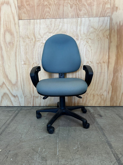Green fabric covered office chair