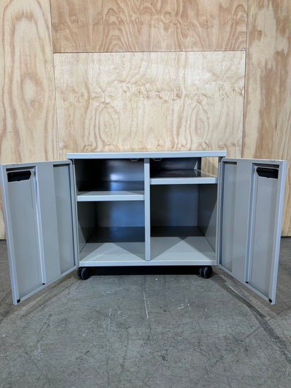 Double door pedestal in grey