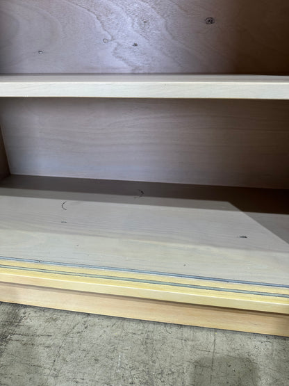 Wood veneer credenza with sliding doors